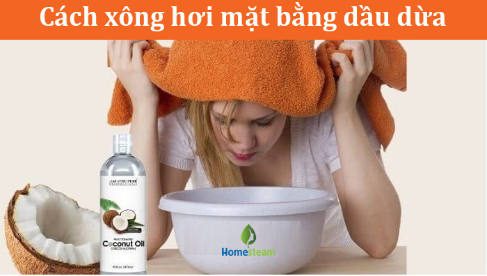 xông hơi mặt bằng dầu dừa