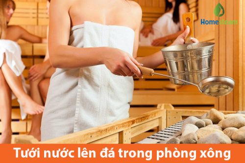 tưởi nước phòng xông hơi